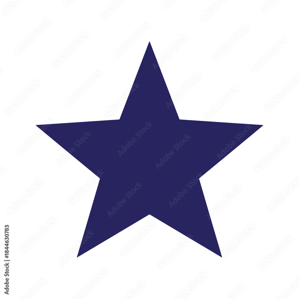 Obraz premium Dark blue star shape on white background