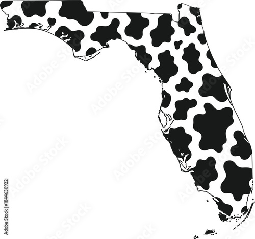 cow print florida state vector art for country t shirt design and southern themed graphics