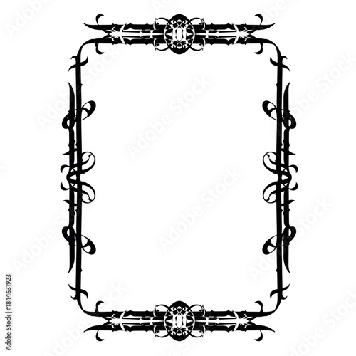 Vintage decorative vector frame in Gothic style - elegant black vector frame on white background, EPS10,  middle ages, hallowen, Christmas.