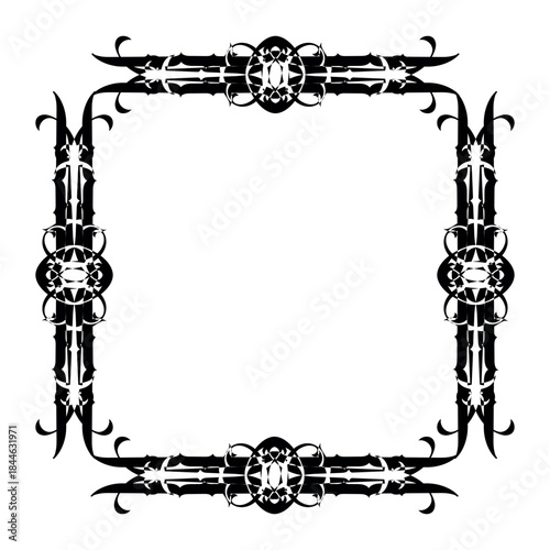 Vintage decorative vector frame in Gothic style - elegant black vector frame on white background, EPS10,  middle ages, hallowen, Christmas.