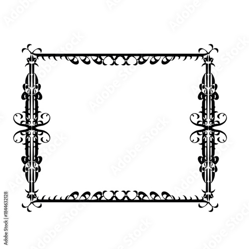 Vintage decorative vector frame in Gothic style - elegant black vector frame on white background, EPS10,  middle ages, hallowen, Christmas.