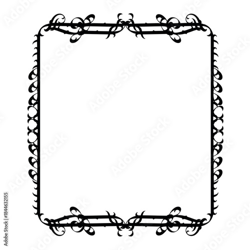 Vintage decorative vector frame in Gothic style - elegant black vector frame on white background, EPS10,  middle ages, hallowen, Christmas.
