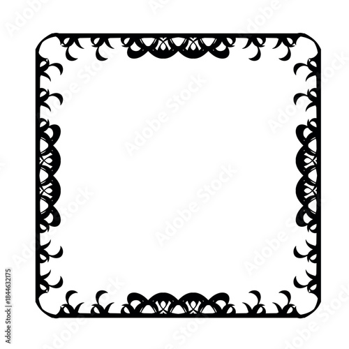 Vintage decorative vector frame in Gothic style - elegant black vector frame on white background, EPS10,  middle ages, hallowen, Christmas.