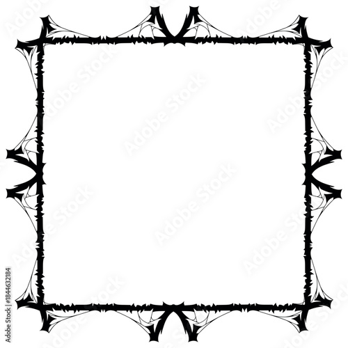 Vintage decorative vector frame in Gothic style - elegant black vector frame on white background, EPS10,  middle ages, hallowen, Christmas.