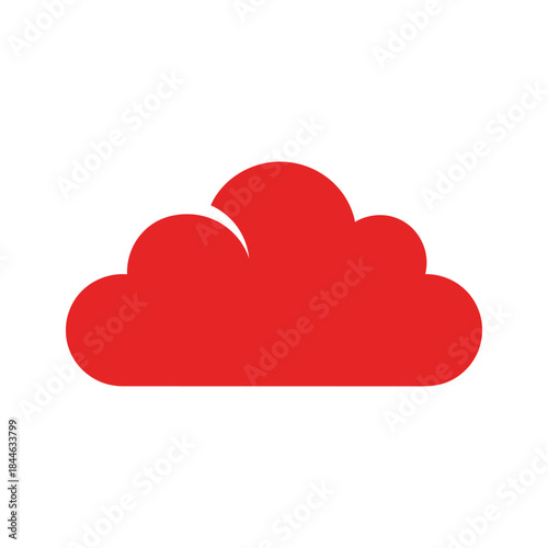 Red cloud icon on white background