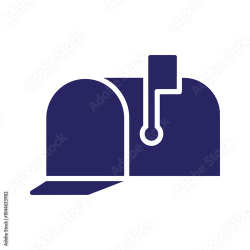 Simple dark blue mailbox icon