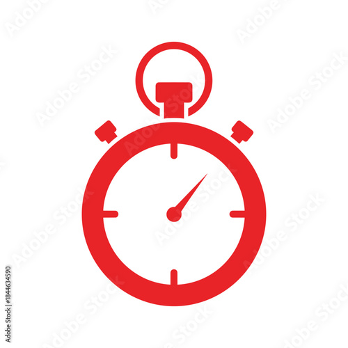 Red stopwatch icon on white background