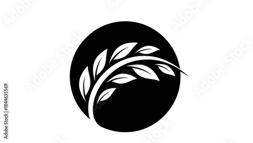 Black and white vector illustration of a stylized eye symbol designed as a modern logo icon for beauty fashion or tattoo art featuring a minimalist female face silhouette