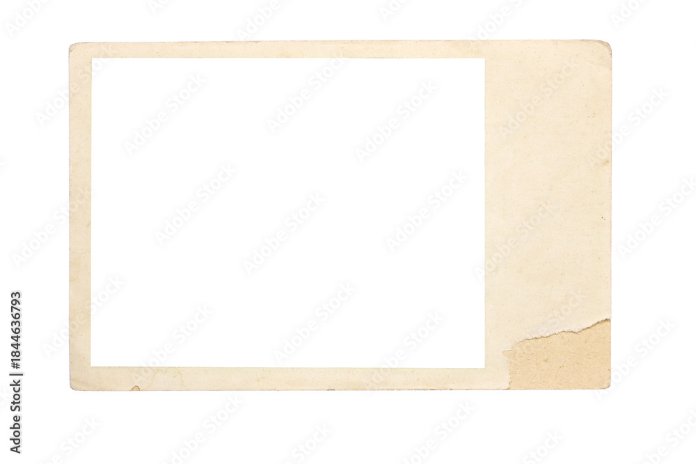 Fototapeta premium A vintage, rectangular film slide, off-white card stock, with a rectangular central opening