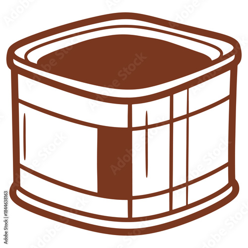Brown and white drum illustration musical instrument for design and art