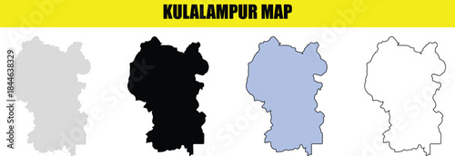 Photography Kuala Lumpur city maps in different styles