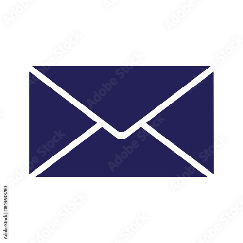 Simple blue envelope icon on white background