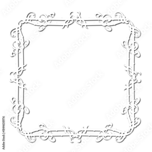 Vintage decorative vector frame in Gothic style - elegant black vector frame on white background, SVG,  middle ages, hallowen, Christmas.