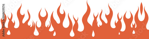 Fire and Flames Seamless Border Vector