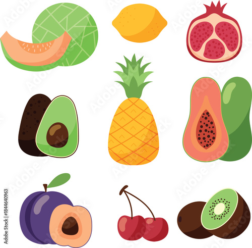 Abstract artistic and fruit vegetable graphic vector