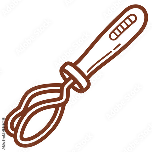 Brown Whisk Icon Kitchen Utensil Tool Illustration Design Element