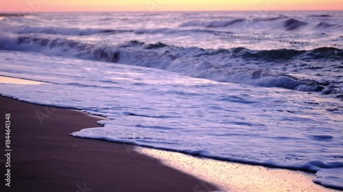 Slow Motion Ocean Waves Rolling Toward the Shore