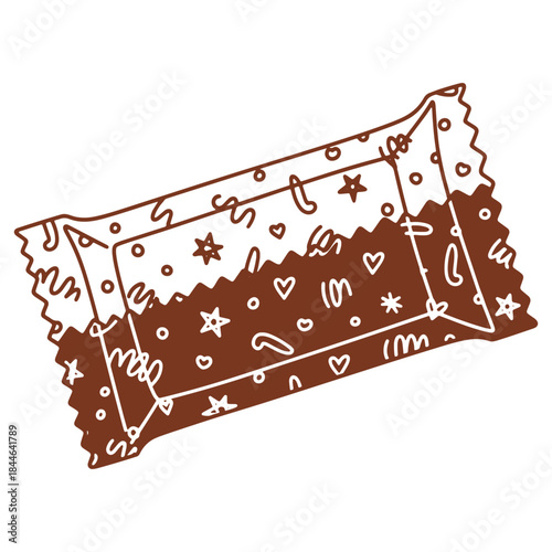Delightful Chocolate Bar Wrapper Illustration with Decorative Design