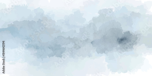 gray Watercolor background with blue paint, with light turquoise and dark sky-blue. blending depth and texture. Perfect for adding an airy, artistic feel to various projects.