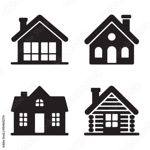 Classic family home icon with warm and welcoming appearance