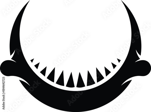 Shark Jawbone Tribal Tattoo Design Vector Illustration.