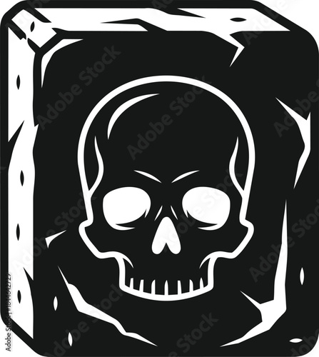 Skull in a block of ice.