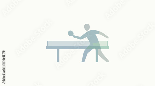 Clean Minimalist Vector Table Tennis Rally