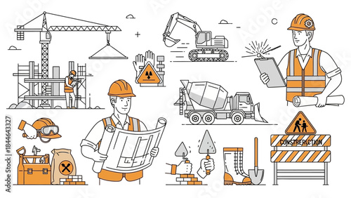 set of construction workers