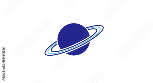 Blue Saturn Planet Logo Design – Space, Astronomy, and Meteorology Inspired Emblem for Science and Business Branding