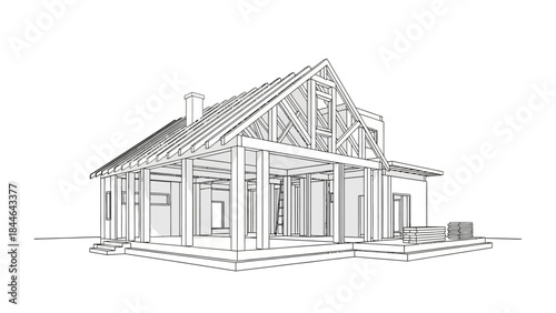 sketch of house