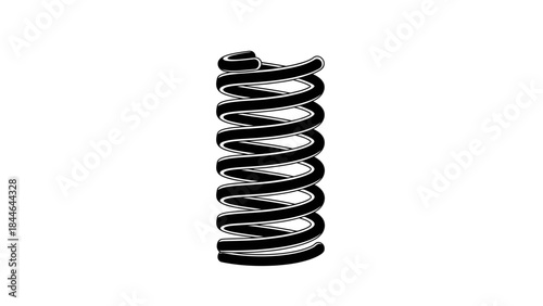 Resilient coiled spring: The robust metallic coil embodies the essence of engineering and mechanics, demonstrating potential energy, reliability, and precision.