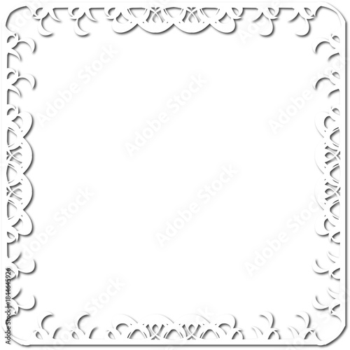 Vintage decorative frame in Gothic style - elegant white frame on transparent background, PNG, 300 DPI, middle ages, hallowen, Christmas.