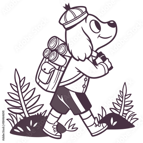 Excited American Water Spaniel with with a tiny crown, set in a charming Forest adventure theme – Evergreen Trails color vector art