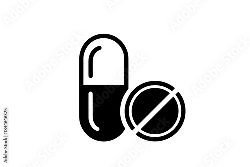 Bild auf Leinwand Medical pills icon on white