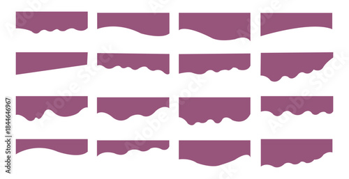 Collection of dividers shape templates. Modern separator header for website and app. Set of Template Dividers Shapes for Website. vector illustration.