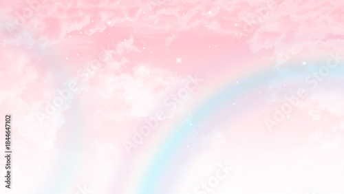 Beautiful pink sky with clouds background