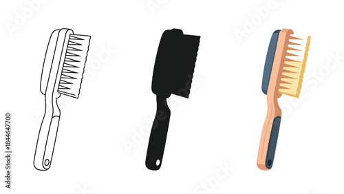 Toothbrush Icon Set Illustration in Outline Solid and Color Styles for Dental Hygiene and Oral Care Design