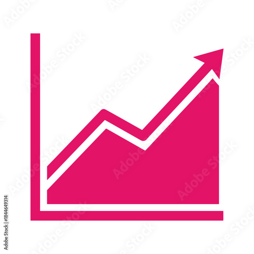 Growing trend indicated by pink arrow graph