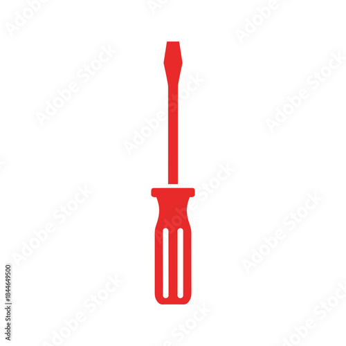 Red screwdriver on white background