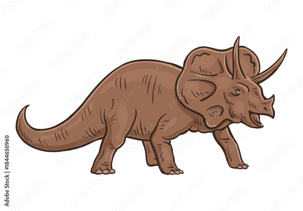 Obraz premium Triceratops dinosaur cartoon illustration isolated on white