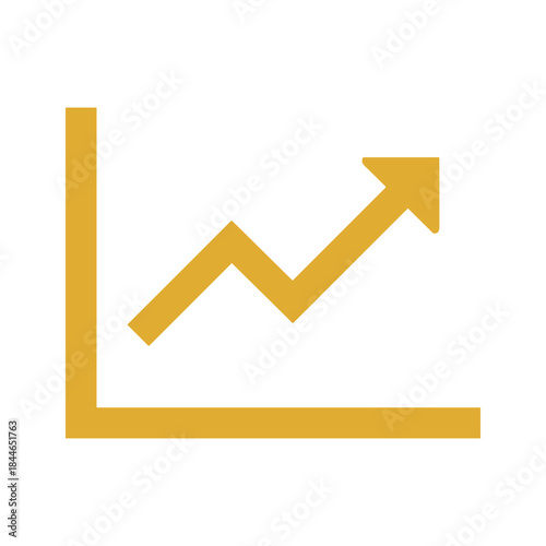 Graph showing upward trend with yellow arrow
