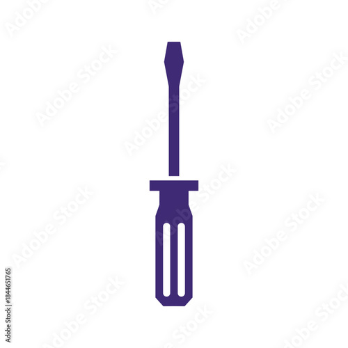 Purple screwdriver icon on white background
