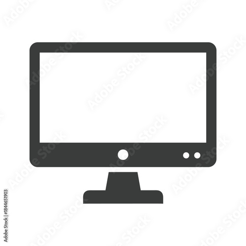 Computer monitor icon on white background
