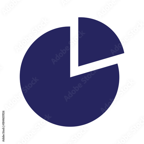 Pie chart illustration with dark blue segments