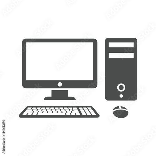 Computer setup with monitor, keyboard, and mouse