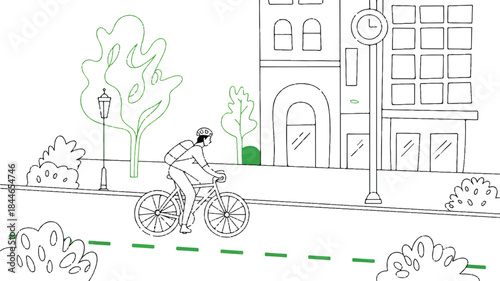 Man cycling on city road