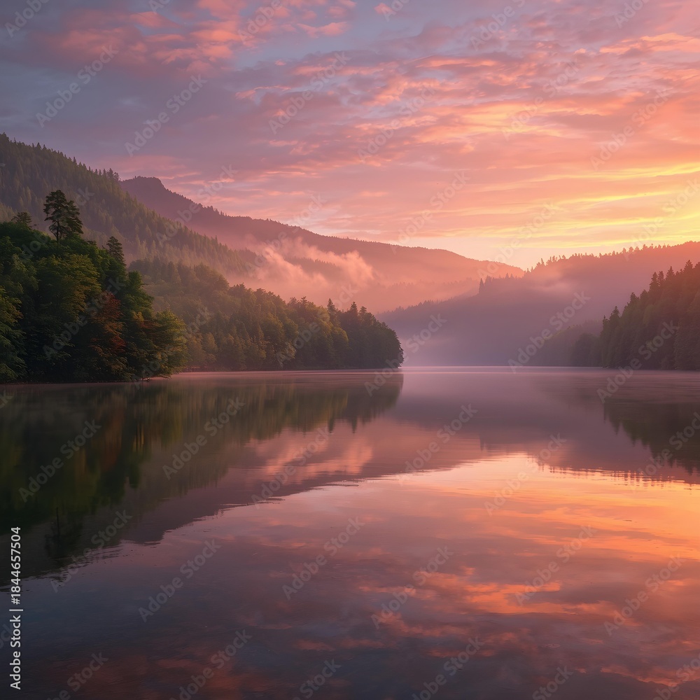 Fototapeta premium sunrise over the river