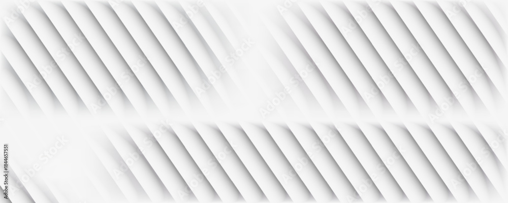 Obraz premium Light grey oblique line background. Abstract silver diagonal stripe wallpaper. Vector gray tech backdrop. Slanted gris texture for graphic design, poster, banner, flyer, brochure, presentation