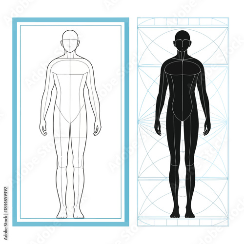 Human body templates for fashion design figure mannequin