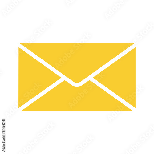 Simple yellow envelope icon on white background